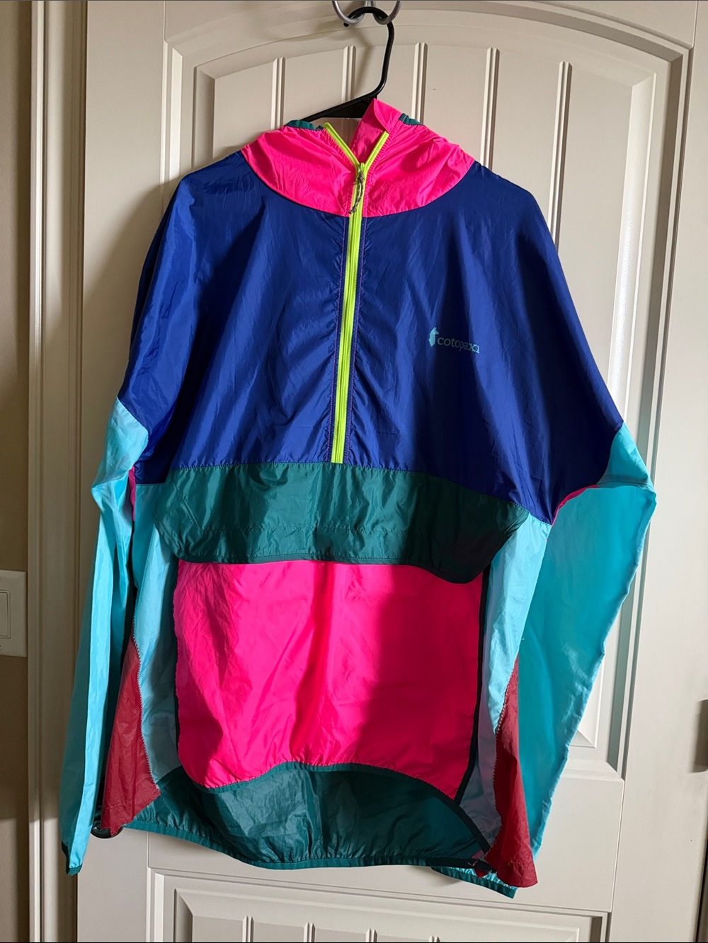 cotopaxi Colorblock Rain Anorak - Hot Pink, Teal & Navy- unisex